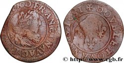 LOUIS XIII LE JUSTE Double tournois, type 9 1631 Lyon