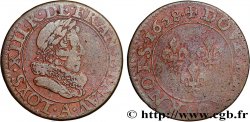 LOUIS XIII  Double tournois, type 5 de Paris 1628 Paris