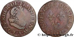 LOUIS XIII  Double tournois, type 5 de Paris 1628 Paris