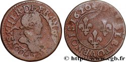LOUIS XIII LE JUSTE Double tournois, type 2 de Poitiers 1620 Poitiers