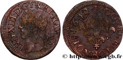 LOUIS XIII  Double tournois, type de Warin 1642 La Rochelle