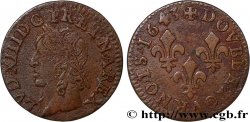 LOUIS XIII LE JUSTE Double tournois, type de Warin 1643