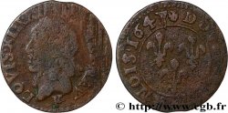 LOUIS XIII LE JUSTE Double tournois, type de Warin 1643 Feurs