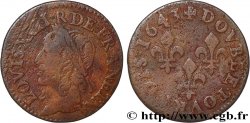 LOUIS XIII LE JUSTE Double tournois, type de Warin 1643