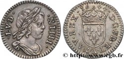 LOUIS XIV LE GRAND OU LE ROI SOLEIL Quarante-huitième d’écu à la mèche courte 1644 Paris SUP