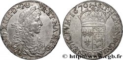 LOUIS XIV LE GRAND OU LE ROI SOLEIL Écu de Béarn, portrait apollinien 1670 Pau TTB+/SUP