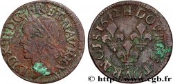 LOUIS XIII LE JUSTE Double tournois, type de Warin 1642 La Rochelle