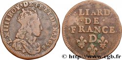 LOUIS XIV  THE SUN KING  Liard de cuivre, 2e type 1656 Vimy-en-Lyonnais (actuellement Neuville-sur-Saône)
