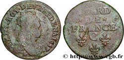 LOUIS XIV LE GRAND OU LE ROI SOLEIL Liard de cuivre, type 5 1657 Caen
