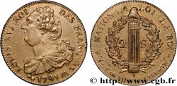 LOUIS XVI (MONARQUE CONSTITUTIONNEL)  2 sols dit  au faisceau , type FRANÇOIS 1791 Metz SUP