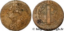 LOUIS XVI (MONARQUE CONSTITUTIONNEL) 2 sols dit au faisceau , type FRANCOIS 1792 Lille