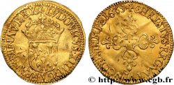 LOUIS XIII LE JUSTE Demi-écu d or au soleil, à la croix anillée fleurdelisée 1635 Amiens