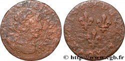 LOUIS XIII LE JUSTE Double tournois, type 2 1638 Rouen