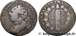 LOUIS XVI (MONARQUE CONSTITUTIONNEL) 12 deniers dit au faisceau , type FRANÇOIS 1791 Paris