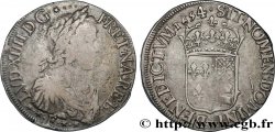 LOUIS XIV  THE SUN KING  Écu de Béarn, portrait à la mèche longue 1654 Pau VF/VF