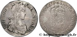 LOUIS XIV  THE SUN KING  Écu de Béarn, portrait à la mèche longue 1659 Morlaàs VF/XF