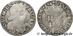 LOUIS XIV  THE SUN KING  Douzième d écu de Navarre, portrait à la mèche longue 1658 Saint-Palais VF