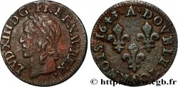 LOUIS XIII LE JUSTE Double tournois, type de Warin 1643 Corbeil
