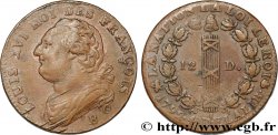 LOUIS XVI (MONARQUE CONSTITUTIONNEL) 12 deniers dit au faisceau , type FRANÇOIS 1792 Rouen