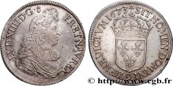 LOUIS XIV  THE SUN KING  Écu, portrait à la cravate courte 1673 Rennes AU/AU