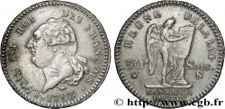 LA CONVENTION 30 sols dit au génie , type FRANÇOIS 1793 Montpellier