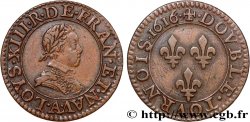 LOUIS XIII LE JUSTE Double tournois, type 1 1616 Paris, Moulin du Louvre