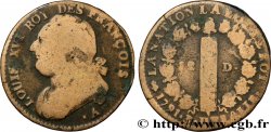 LOUIS XVI (MONARQUE CONSTITUTIONNEL) 12 deniers dit au faisceau , type FRANÇOIS 1791 Paris