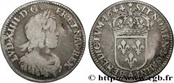 LOUIS XIV THE SUN KING Douzième d écu, portrait à la mèche courte 1644 Paris, Monnaie de Matignon