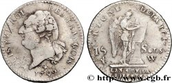 LOUIS XVI (MONARQUE CONSTITUTIONNEL) 15 sols dit au génie , type FRANCOIS 1792 Lille