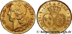 LOUIS XV DIT LE BIEN AIMÉ Double louis d’or aux écus ovales, tête ceinte d’un bandeau 1766 Orléans