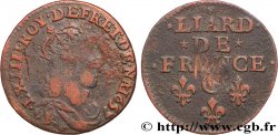LOUIS XIV LE GRAND OU LE ROI SOLEIL Liard de cuivre, type 5 1657 Caen