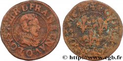 LOUIS XIII LE JUSTE Double tournois, type 4 1626 Riom