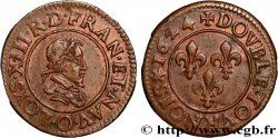LOUIS XIII LE JUSTE Double tournois, type 3 1624 Riom
