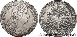 LOUIS XIV LE GRAND OU LE ROI SOLEIL Écu aux trois couronnes 1709 Rouen