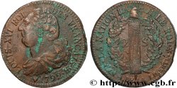 LOUIS XVI (MONARQUE CONSTITUTIONNEL) 2 sols dit au faisceau , type FRANÇAIS 1792 Strasbourg
