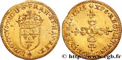 LOUIS XIII Demi-écu d or au soleil, à la croix anillée fleurdelisée 1614 Paris AU