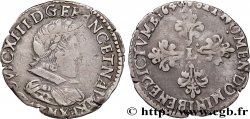 LOUIS XIII  Quart de franc, buste lauré avec petit col plat (buste de Pierre Régnier) 1640 Toulouse XF