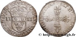 LOUIS XIII  Quart d écu, à la croix fleurdelisée, titulature côté écu 1643 Tours AU
