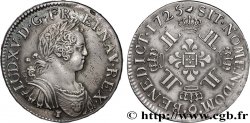 LOUIS XV  THE WELL-BELOVED  Écu à la croix fleurdelisée couronnée et aux huit L 1725 Rennes AU/XF