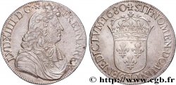 LOUIS XIV  THE SUN KING  Écu, portait à la cravate courte 1680 Bayonne AU/AU