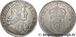 LOUIS XIV  THE SUN KING  Demi-écu, portrait à la cravate courte 1680 Rouen VF/XF