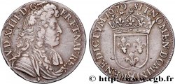 LOUIS XIV  THE SUN KING  Quart d’écu, portait à la cravate courte 1679 Aix-en-Provence AU/XF