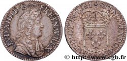 LOUIS XIV  THE SUN KING  Douzième d’écu, portait à la cravate courte 1681 Paris AU