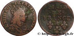 LOUIS XIV LE GRAND OU LE ROI SOLEIL Liard de cuivre, 2e type 1656 Corbeil