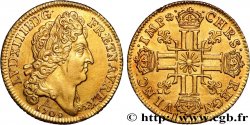 LOUIS XIV  THE SUN KING  Louis d or au soleil 1709 Paris AU