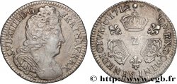 LOUIS XIV  THE SUN KING  Dixième d écu aux trois couronnes 1712 Grenoble XF