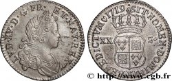LOUIS XV  THE WELL-BELOVED  Sixième d’écu à l’écu écartelé de France et de Navarre 1719 Amiens AU