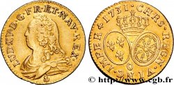 LOUIS XV  THE WELL-BELOVED  Louis d or aux écus ovales, buste habillé 1731 Riom XF