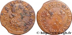 LOUIS XIII  Double tournois 1639 Troyes ? XF