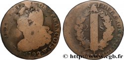 LOUIS XVI (MONARQUE CONSTITUTIONNEL) 2 sols dit au faisceau , type FRANÇOIS 1792 Lille